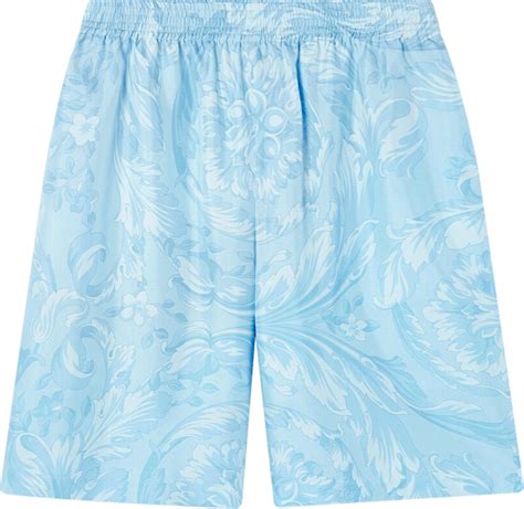 Versace Light Blue Macro Barocco Shorts 